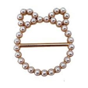 Wear Your Textile Clip Pointy Cat Ears Pearls Silver T Shirt Clip Cat Wrap Belt